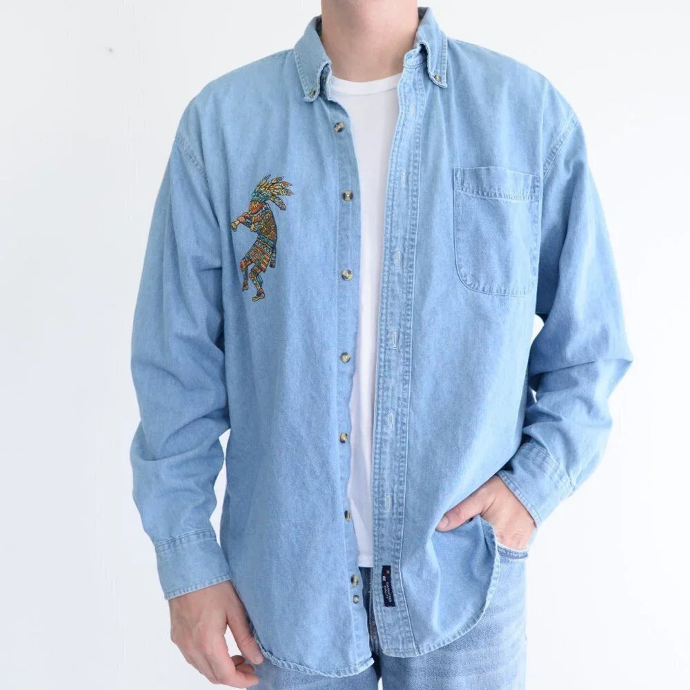 Vintage C Port and Company 100% Cotton Grand Canyon Dancing Man Button Down - Picture 3 of 13